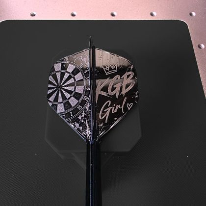 KGB Girl with a dartboard on a black flight