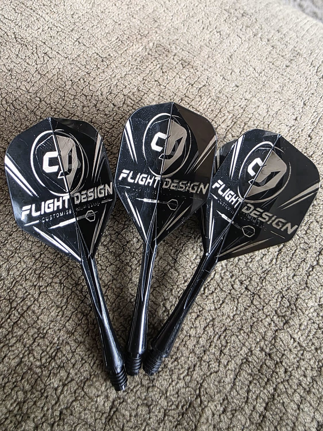 Three flights carrying the CJ Flight Design logo